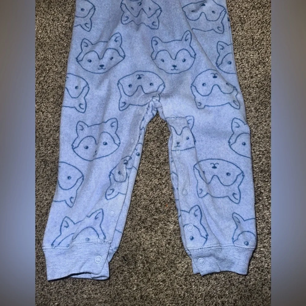 Carter's Light Blue Fox Print Footie